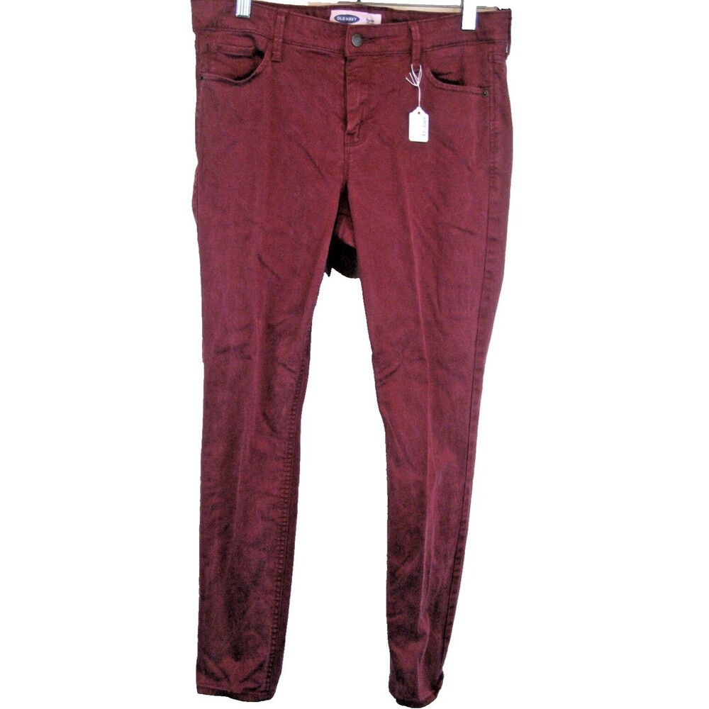 Womens Old Navy Super Skinny Burgundy Rockstar Jeans sz 12 (32x28x8r)